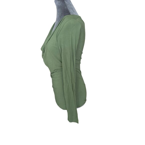 United Colors of Benneton Green Cowl Neck Long Sleeve Top - Picture 3 of 4